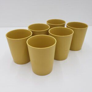 Tupperware Stackable Juice Tumblers Cups 6 oz Set of 6 Yellow Harvest Gold F 125